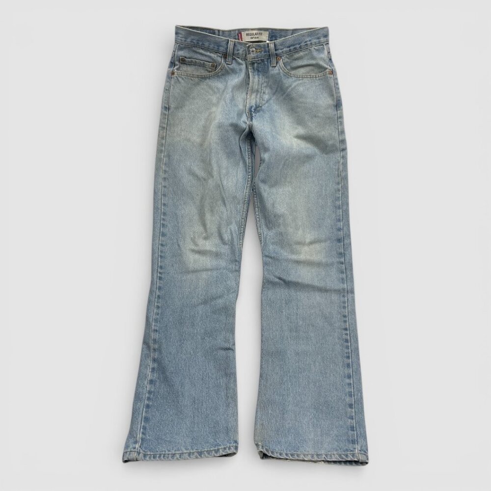 Levi’s 505 Regular Fit Distressed Light Wash Jeans 33x33 Frayed Thrashed